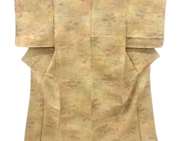花模様織り出し手織り紬着物